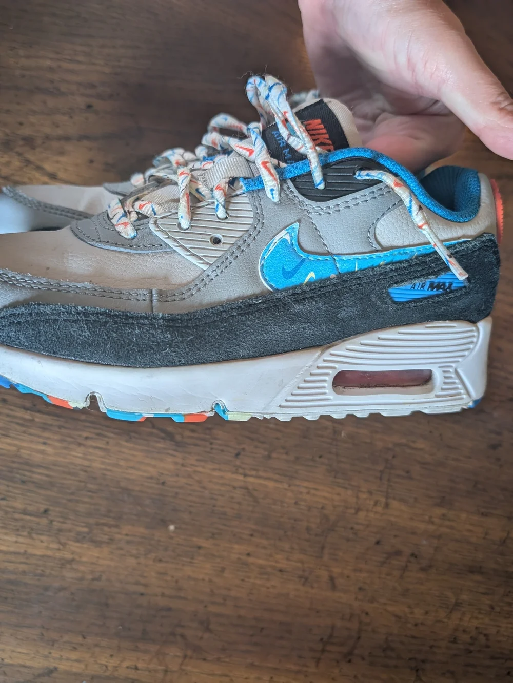 Nike Kids' Air Max Sneakers in White, Blue & Gray